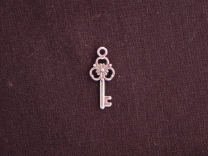 Charm Silver Colored Fancy Key