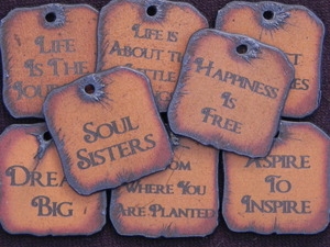 20 Funky Square Rusted Iron Inspirational Pendants (Mix & Match) for $70.00