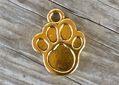 Charm Gold Colored Paw Print
