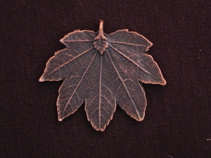 Pendant Antique Copper Colored Maple Leaf