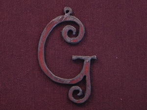 Rusted Iron Initial G Pendant