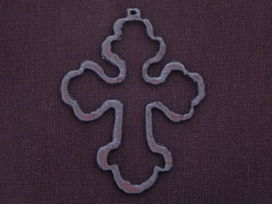 Rusted Iron Open Chubby Cross Pendant