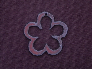Rusted Iron Open Flower Pendant