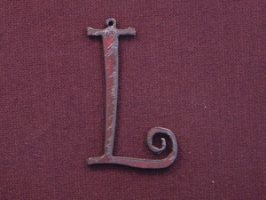 Rusted Iron Initial L Pendant