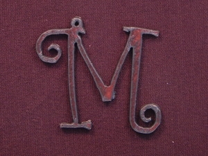 Rusted Iron Initial M Pendant