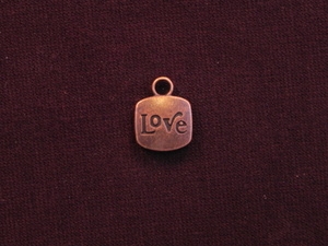 Charm Antique Copper Colored "Love"